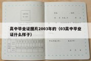 高中毕业证图片2003年的（03高中毕业证什么样子）