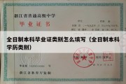 全日制本科毕业证类别怎么填写（全日制本科学历类别）