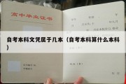 自考本科文凭属于几本（自考本科算什么本科）