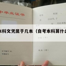 自考本科文凭属于几本（自考本科算什么本科）