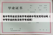 有中专毕业证没有学考成绩中专文凭可以吗（中专毕业的有没有学考成绩）