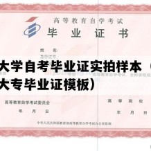 上海大学自考毕业证实拍样本（上海自考大专毕业证模板）