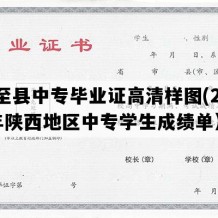 周至县中专毕业证高清样图(2000年陕西地区中专学生成绩单）