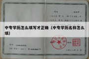 中专学历怎么填写才正确（中专学历名称怎么填）