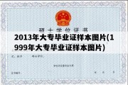 2013年大专毕业证样本图片(1999年大专毕业证样本图片)