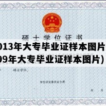 2013年大专毕业证样本图片(1999年大专毕业证样本图片)