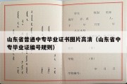 山东省普通中专毕业证书图片高清（山东省中专毕业证编号规则）