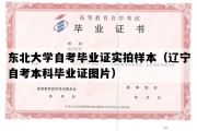 东北大学自考毕业证实拍样本（辽宁自考本科毕业证图片）