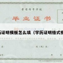 学历证明模板怎么填（学历证明格式模板）