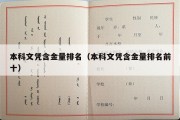 本科文凭含金量排名（本科文凭含金量排名前十）