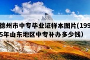 德州市中专毕业证样本图片(1995年山东地区中专补办多少钱）