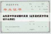 山东高中毕业证图片高清（山东省的高中毕业证什么样的）