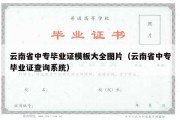 云南省中专毕业证模板大全图片（云南省中专毕业证查询系统）