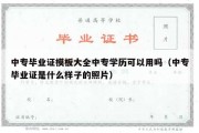 中专毕业证模板大全中专学历可以用吗（中专毕业证是什么样子的照片）