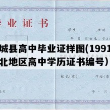 阜城县高中毕业证样图(1991年河北地区高中学历证书编号）