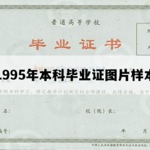 1995年本科毕业证图片样本