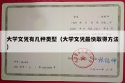 大学文凭有几种类型（大学文凭最快取得方法）