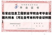 石家庄信息工程职业学院自考毕业证图片样本（河北自考本科毕业证样图）