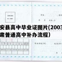 秦安县高中毕业证图片(2003年甘肃普通高中补办流程）