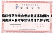 洛阳师范学院自考毕业证实拍图片（河南成人自考毕业证是什么样子的）