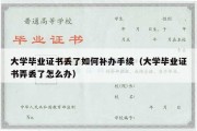 大学毕业证书丢了如何补办手续（大学毕业证书弄丢了怎么办）