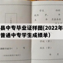 浚县中专毕业证样图(2022年河南普通中专学生成绩单）