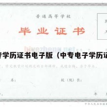 中专学历证书电子版（中专电子学历证明）