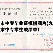 酒泉市中专毕业证模板图片(九十年代甘肃中专学生成绩单）