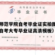 郑州师范学院自考毕业证实拍图片（河南自考大专毕业证高清模板）