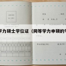 同等学力硕士学位证（同等学力申硕的学位证书）