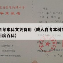 成人自考本科文凭有用（成人自考本科文凭有用吗百度百科）