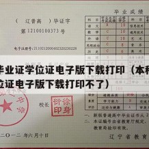 本科毕业证学位证电子版下载打印（本科毕业证学位证电子版下载打印不了）