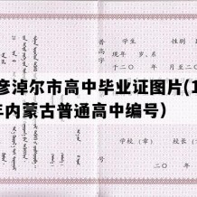 巴彦淖尔市高中毕业证图片(1995年内蒙古普通高中编号）