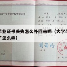 大学毕业证书丢失怎么补回来呢（大学毕业证书丢了怎么弄）