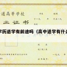 高中学历退学有前途吗（高中退学有什么出路）