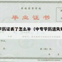 中专学历证丢了怎么补（中专学历遗失如何补办）