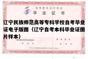 辽宁民族师范高等专科学校自考毕业证电子版图（辽宁自考本科毕业证图片样本）