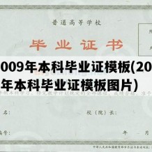 2009年本科毕业证模板(2009年本科毕业证模板图片)