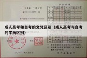 成人高考和自考的文凭区别（成人高考与自考的学历区别）