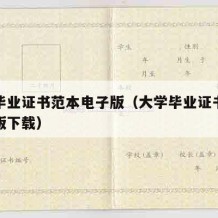 大学毕业证书范本电子版（大学毕业证书范本电子版下载）