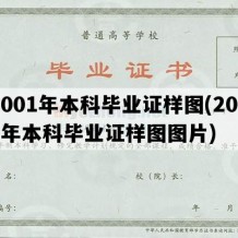 2001年本科毕业证样图(2001年本科毕业证样图图片)