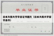 日本大阪大学毕业证书图片（日本大阪大学留学条件）