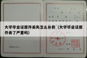 大学毕业证原件丢失怎么补救（大学毕业证原件丢了严重吗）