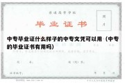 中专毕业证什么样子的中专文凭可以用（中专的毕业证书有用吗）