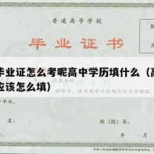 高中毕业证怎么考呢高中学历填什么（高中毕业证应该怎么填）