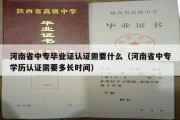 河南省中专毕业证认证需要什么（河南省中专学历认证需要多长时间）