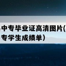 乐安县中专毕业证高清图片(九十年代老中专学生成绩单）