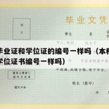 本科毕业证和学位证的编号一样吗（本科毕业证和学位证书编号一样吗）