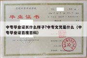 中专毕业证长什么样子?中专文凭是什么（中专毕业证百度百科）