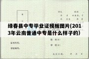 绿春县中专毕业证模板图片(2013年云南普通中专是什么样子的）